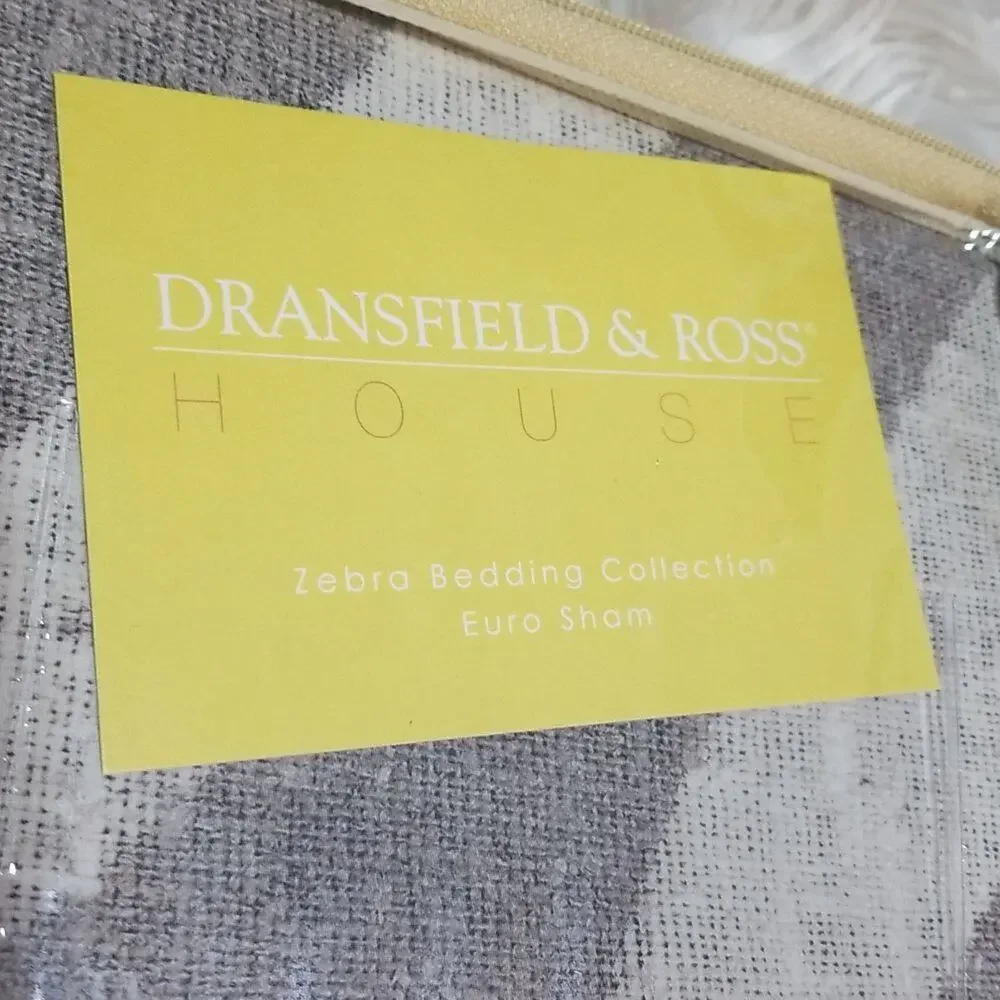 NWT Dransfield & Ross Zebra Bedding Collection Euro Shams - Set of 2 - 26